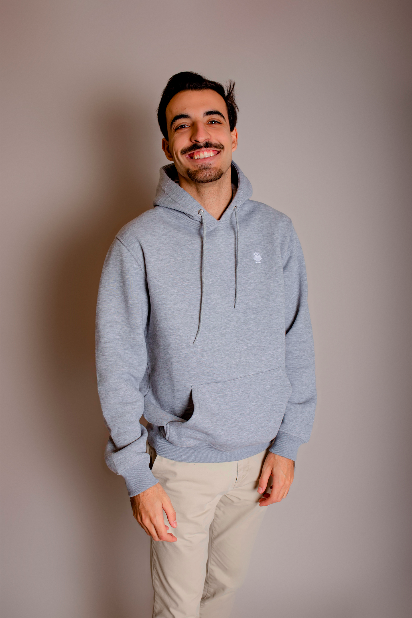 HOODIE PRINT FRASE GRIS