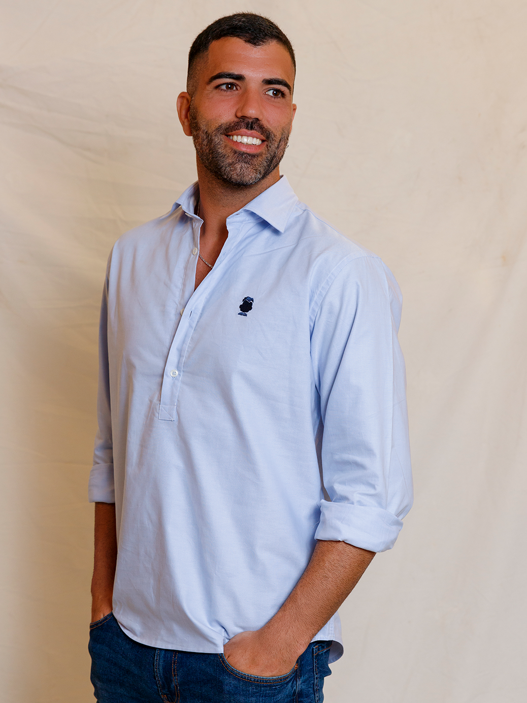 CAMISA POLERA CELESTE
