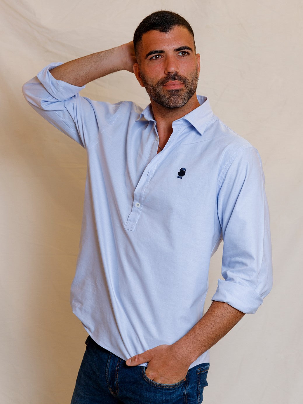 CAMISA POLERA CELESTE
