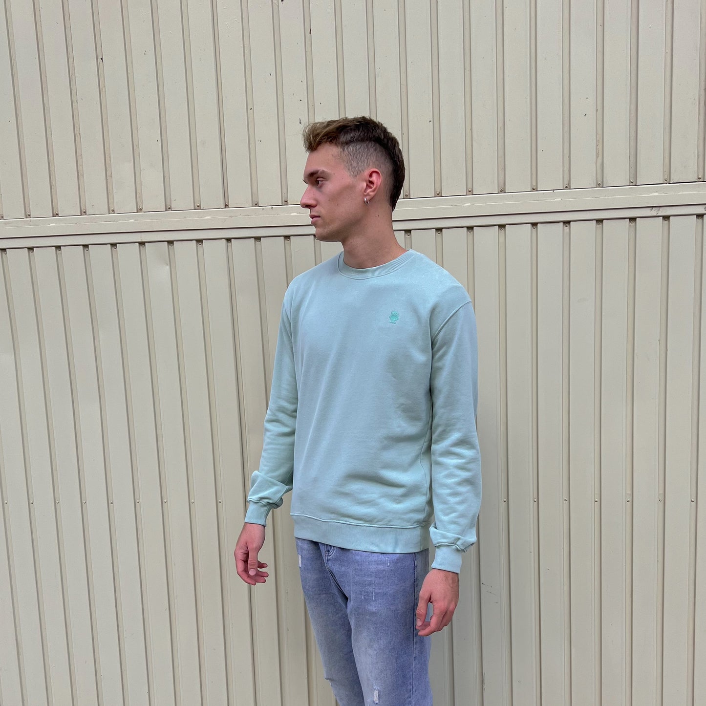 CREWNECK BÁSICA VERDE AGUA