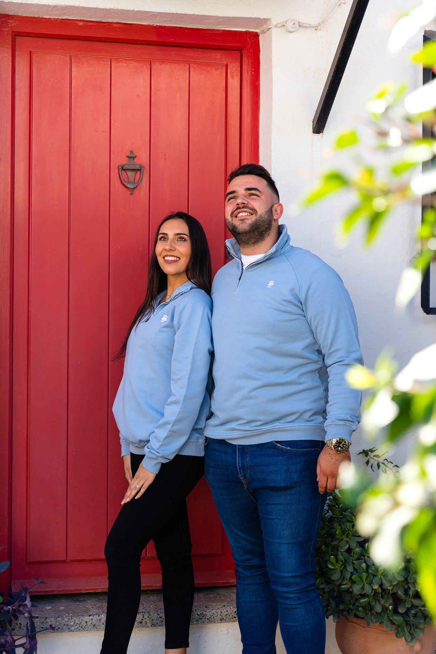 HALF ZIP BÁSICA CELESTE