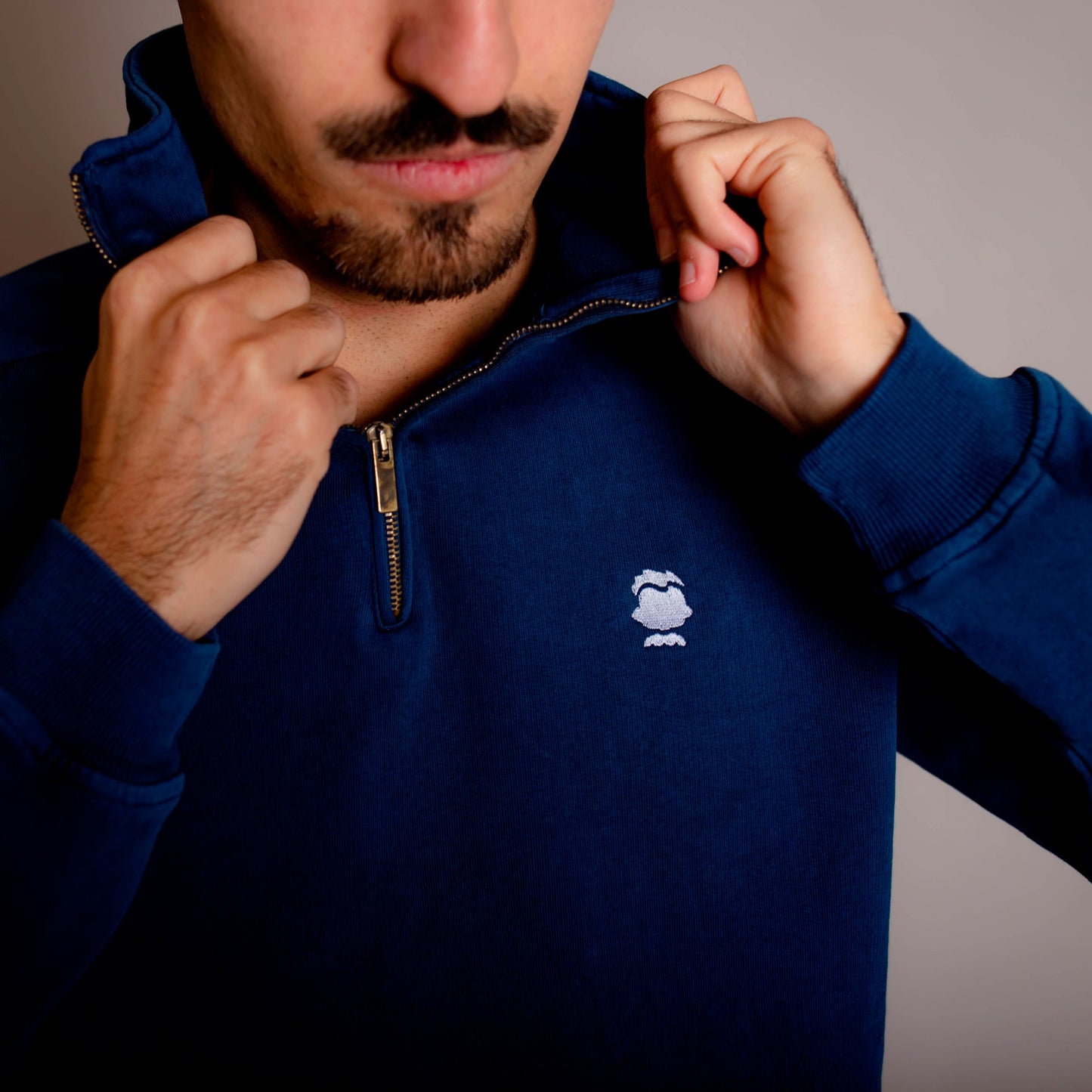 HALF ZIP BÁSICA MARINO